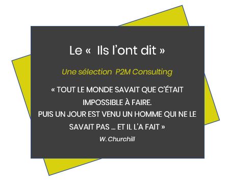 Toutes les semaines P2M Consulting vous fait partager une nouvelle citation 